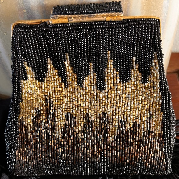 Inge Christopher beaded black and gold evening bag - Picture 2 of 13